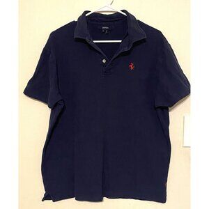 Men's Navy Blue Ferrari Red Logo Polo Shirt Size XL 1947